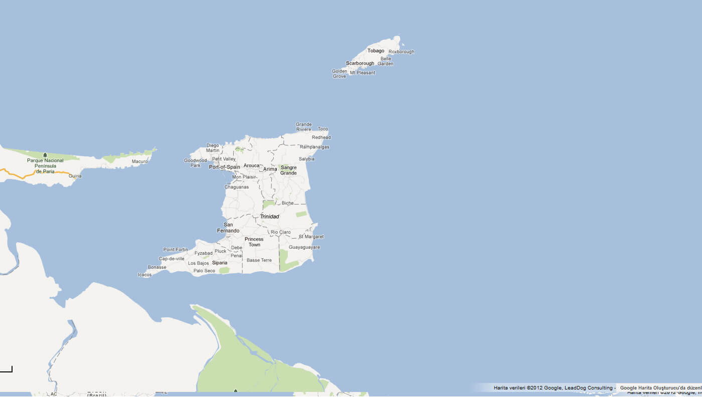 MAP OF TRINIDAD AND TOBAGO